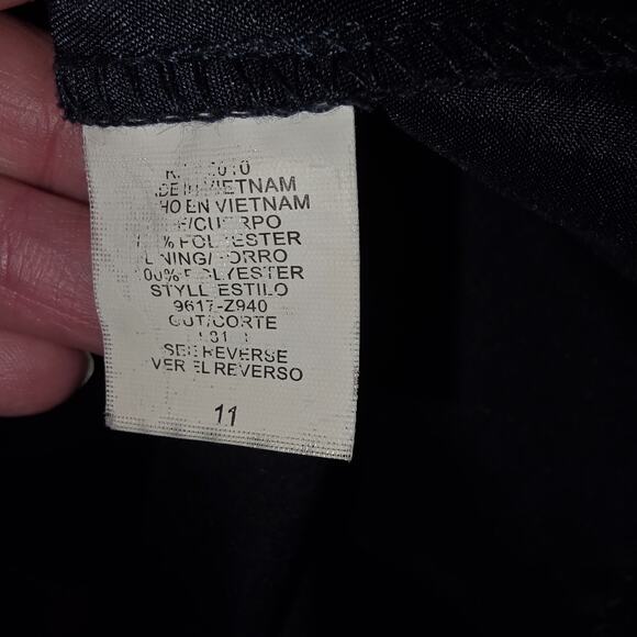 Y2K City Triangles Polka Dot Mini Dress Size M Black Navy Velvet Coquette - Picture 10 of 10